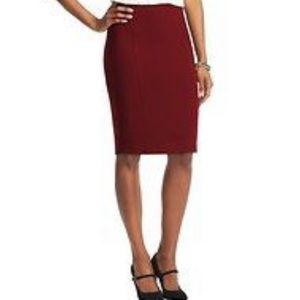 Loft Curvy Red Pencil Skirt